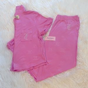 ⭐️NWT⭐️💕Pink Juicy Couture Pajama Set 💕Size Large 💎Rhinestone Logo